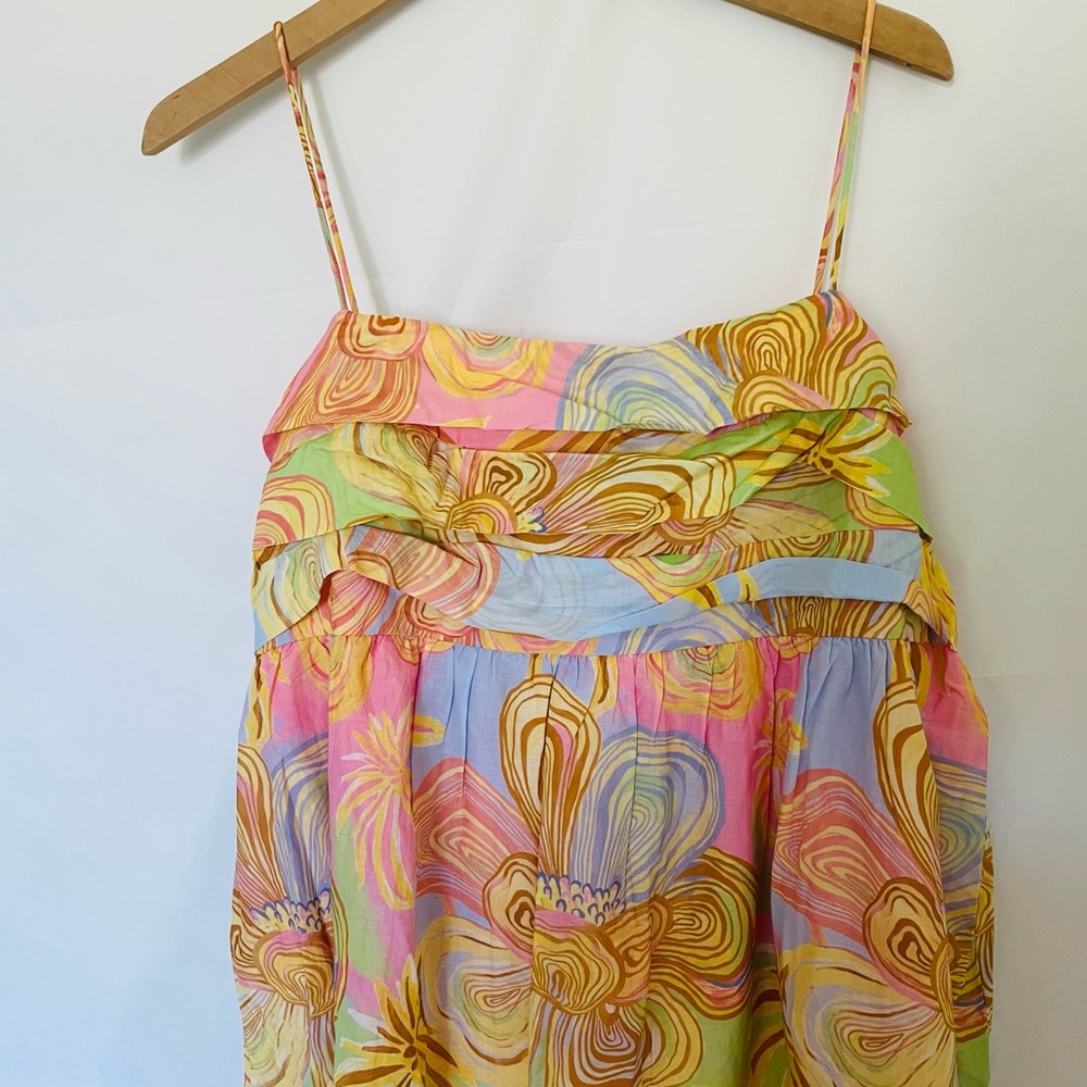 NWT $198 Farm Rio x Anthropologie Sleeveless Printed Mini Dress L - Picture 5 of 8